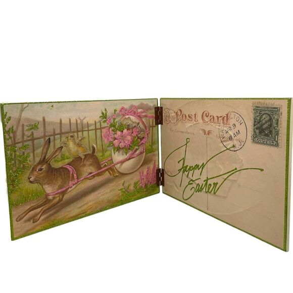 Easter Bunny Rabbit Shelf Sitter Motivational Sign NWT Primitives by Kathy - Picture 12 of 12